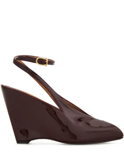 FERRAGAMO 90MM PEEP-TOE WEDGE PUMPS