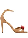 Ferragamo 90mm Vara Bow Heeled Sandals In Brown