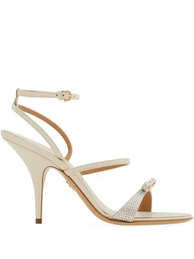 Ferragamo 95mm Bow-detail Sandals In Neutrals