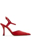 Ferragamo Pump With Contrasting Inlays In 红色