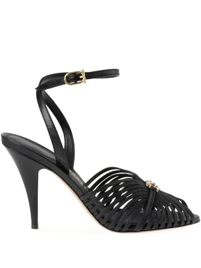 Ferragamo 95mm Gancini Stiletto-heel Sandals In Black