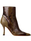 Ferragamo Ankle Boot With Contrasting Inlays In Green