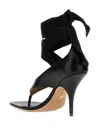 Ferragamo Black Sandal With Heel And Ribbon