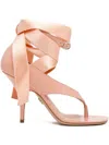 Ferragamo Leather Leliu 95 Thong Sandals With Bow Detail In Pink