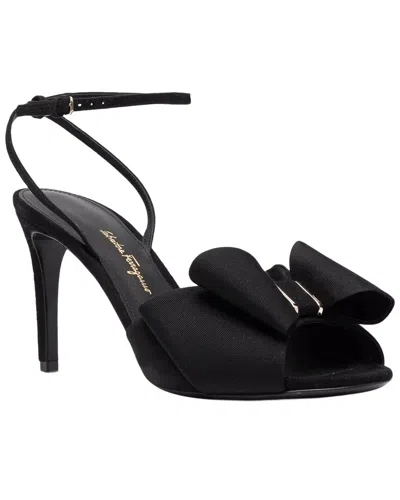 Ferragamo 95mm Vara-bow Leather Sandal In Black