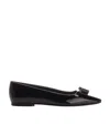 Ferragamo Salvatore  Ballerina Flats With Luxurious Lambskin Upper And Signature Buckle Detail In Black