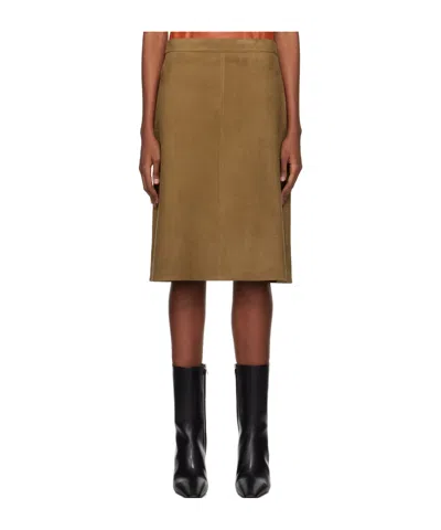 FERRAGAMO A-LINE LEATHER SKIRT