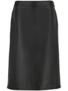 Ferragamo A-line Midi Suede Skirt In Black