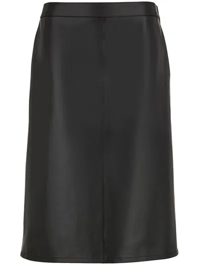 Ferragamo A-line Midi Suede Skirt In Black
