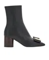 Ferragamo Women's Leonia Leather Ankle Boots In Black