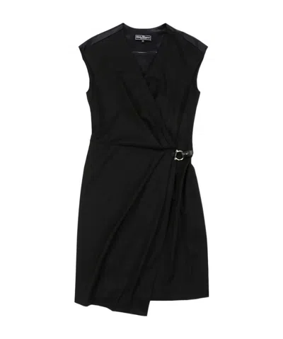 Ferragamo A Sleeveless Pleated Dress In Black