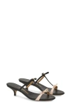 Ferragamo Strappy Kitten-heel Sandals In Ballet/nero