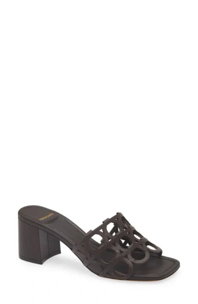 Ferragamo Abili T-strap Sandal In Chocolate