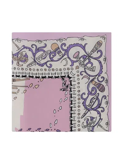 Ferragamo Abstract-pattern Scarf In Pink
