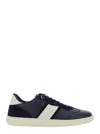 Ferragamo Low-top Blue Calfskin Sneakers In Multi
