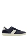 Ferragamo Low-top Blue Calfskin Sneakers In Multi