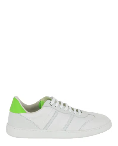Ferragamo Achille 1 Leather Low-top Sneakers In Green