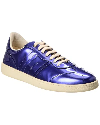 Ferragamo Achille 1 Leather Sneaker In Blue