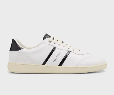Ferragamo Achille 2 Leather Sneakers In White