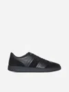 Ferragamo Achille Leather And Suede Sneakers In Black