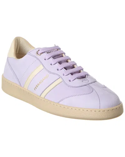 Ferragamo Achille Leather Sneaker In Purple