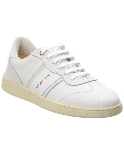 Ferragamo Woman Low-top Sneaker With Logo In White