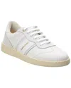 Ferragamo Achilles Mixed Leather Low-top Sneakers In White