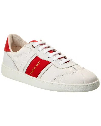 Ferragamo Colourblock Panelled Sneakers In White