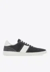 Ferragamo Achille Logo Leather Sneakers In Gray