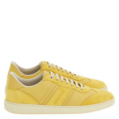 Ferragamo Achille Signature Low-top Sneakers In Yellow