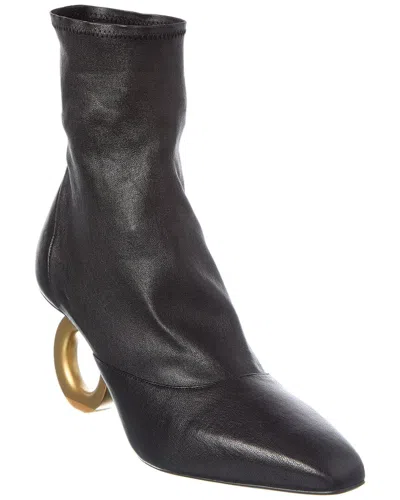 Ferragamo Adhar Leather Bootie In Black