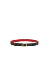 Ferragamo Adjustable And Reversible Gancini Belt In Black