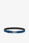 Ferragamo Reversible Gancini-buckle Belt In Teal
