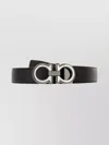 Ferragamo Reversible And Adjustable Gancini Belt In Black