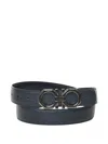 Ferragamo Adjustable Calfskin Belt In Blue