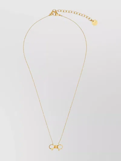 FERRAGAMO ADJUSTABLE CHAIN BOW DETAIL PENDANT NECKLACE