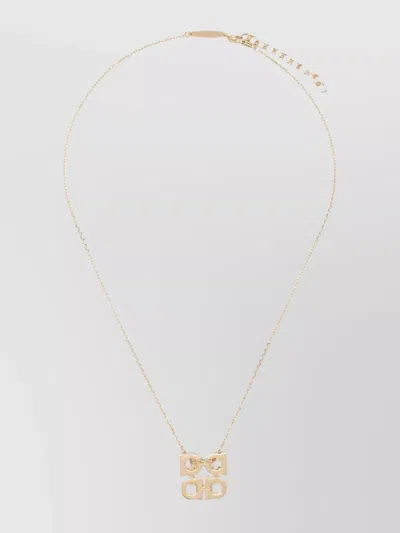 Ferragamo Adjustable Chain Necklace Four Gancini