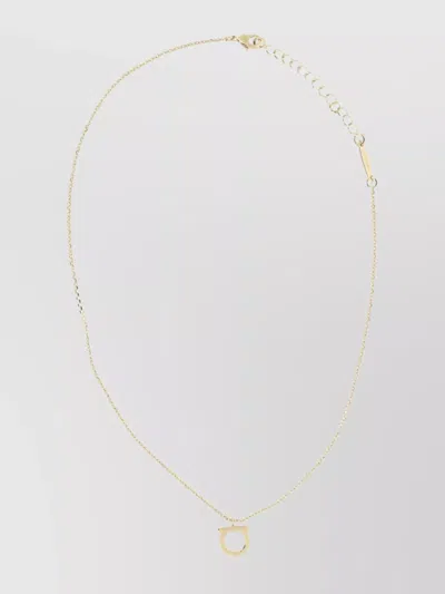 Ferragamo Adjustable Chain Necklace Pendant Detail In Gold