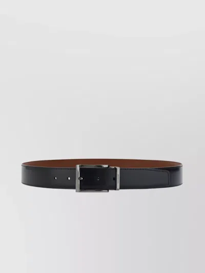 Ferragamo Adjustable Double Buckle Belt In Black