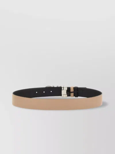 Ferragamo Adjustable Dual-tone Reversible Gancini Belt In Neutral