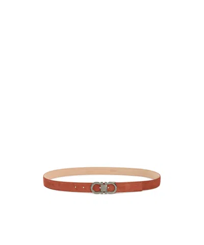 Ferragamo Adjustable Gancini Belt In Brown