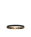 Ferragamo Animal Print Belt With Adjustable Fit And Gold-tone Buckle In Animal Print