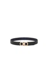 Ferragamo Adjustable Gancini Belt In Black