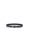 Ferragamo Reversible Leather Belt In Blue