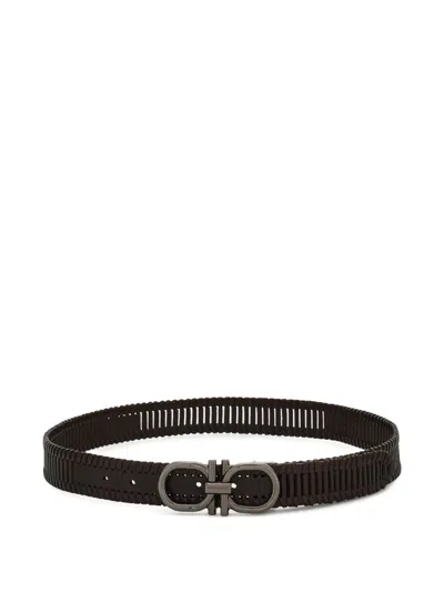 Ferragamo Adjustable Gancini Belt In Neutral