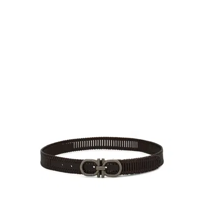 Ferragamo Adjustable Gancini Belt In Pattern