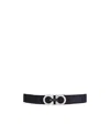 Ferragamo Adjustable Gancini Belt In Black