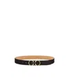 Ferragamo Gancini-buckle Calfskin Belt In Black