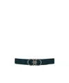 Ferragamo Adjustable Gancini Belt In Green
