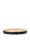 Ferragamo Adjustable Gancini Belt In Green